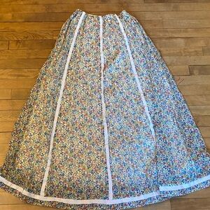 Floral Maxi Skirt with White Accents